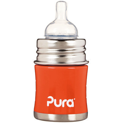 Pura Infant Bottle with Slow Vent Nipple - Orange - oz - 1 ct.