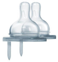 Pura Wide Neck Natural Vent Silicone Nipple - Fast Flow - 2 ct.