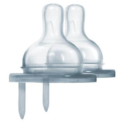 Pura Wide Neck Natural Vent Silicone Nipple - Fast Flow - 2 ct.