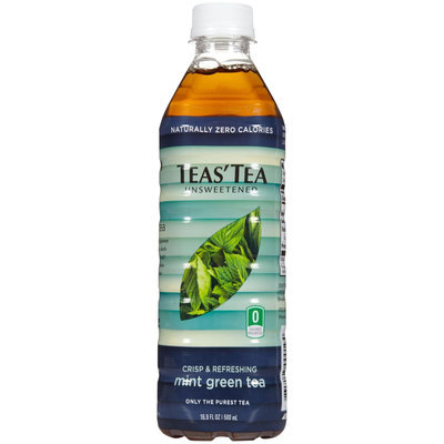 Teas Tea Tea's Tea Green Tea - Unsweetened Mint - 16.9 oz - 12 ct