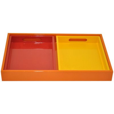 Three Hands Wood Tray Set of 3