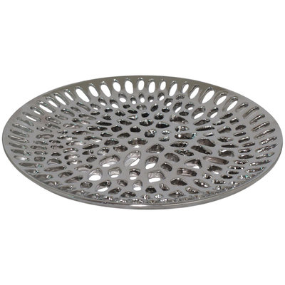 Three Hands Ceramic Plate, Silver