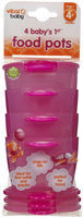 Vital Baby 1st Food Pots - Pink - 4 ct