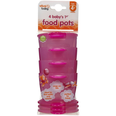 Vital Baby 1st Food Pots - Pink - 4 ct