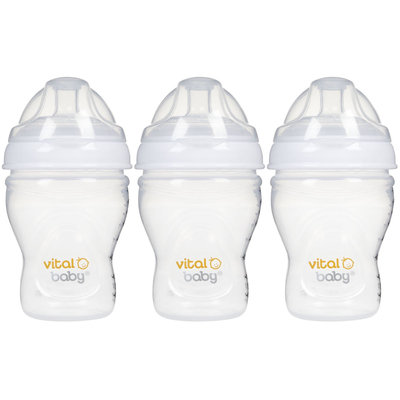 Vital Baby Nurture Breast-Like Feeding Bottle - 8 oz - 3 Pk