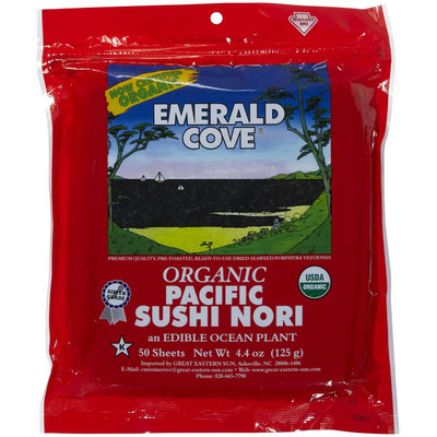 Emerald Cove Silver Grade Organic Pacific Sushi Nori, 50 ct