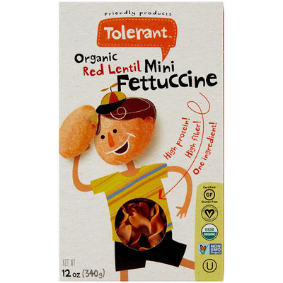 Tolerant Food Organic Red Lentil Mini Fettuccine - 12 oz - Vegan