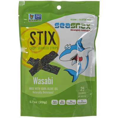 SeaSnax Stix Crispy Seaweed Strips Wasabi 0.7 oz - Vegan