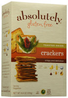 Absolutely Gluten Free Crackers Toasted Onion - 4.4 oz