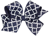 Wee Ones Medium Quatrefoil Bow-Navy - 1 ct.