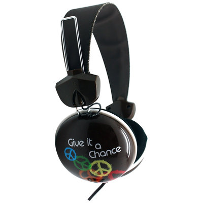 Pink Cookie Overhead Stereo Headphones - Give Peace A Chance