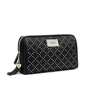 Victoria's Secret Black Studded Beauty Cosmetic Bag