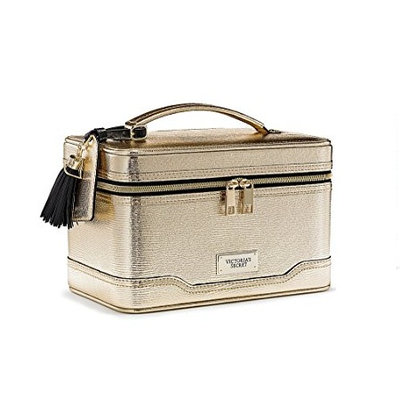 Victoria's Secret Gold Lizard Metallic Train Case Duo