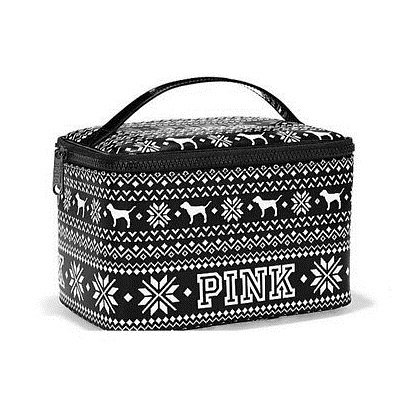 Victoria's Secret Pink Black And White Makeup Travel Case