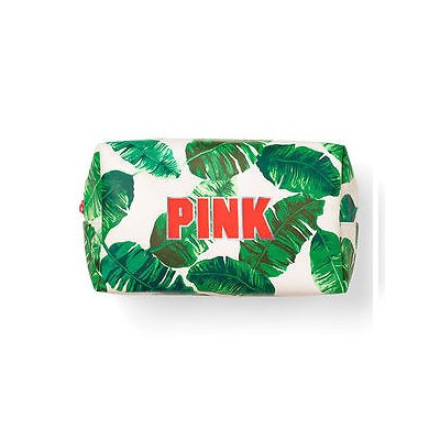 Victoria's Secret Pink Palm Fern Leaf Makeup Bag