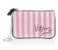 Victoria's Secret Pink And White Striped Makeup Bag