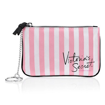 Victoria's Secret Pink And White Striped Makeup Bag