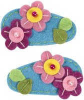 Lily & Momo Garden Hair Clip - Pink/Aqua - 1 ct.