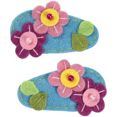 Lily & Momo Garden Hair Clip - Pink/Aqua - 1 ct.