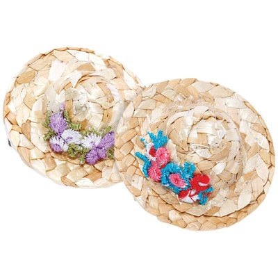 Peppercorn Kids Mini Straw Hat Hair Clip Set - 1 ct.