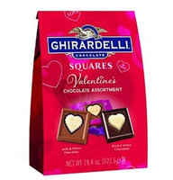 Ghirardelli Limited Edition Valentine's Impressions Squares Milk Chocolate White