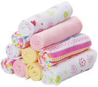 SpaSilk Soft Terry Washcloth Set - Pink Stripes - 10 ct