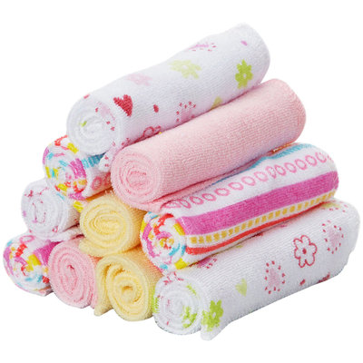 SpaSilk Soft Terry Washcloth Set - Pink Stripes - 10 ct