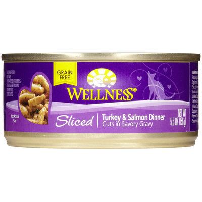 Wellness Canned Cuts Sliced Turkey & Salmon Dinner Canned Cat Food