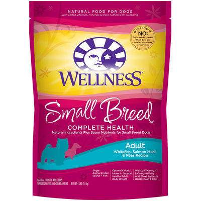 Wellness Small Breed Complete Health Whitefish, Salmon & Peas Adult Dog Food, 4 lbs.