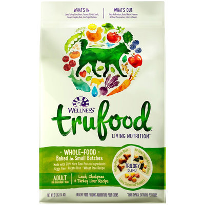 Wellness TruFood Baked Blends Natural Grain Free Dry Dog Food - Lamb, Chickpeas and Turkey Liver.