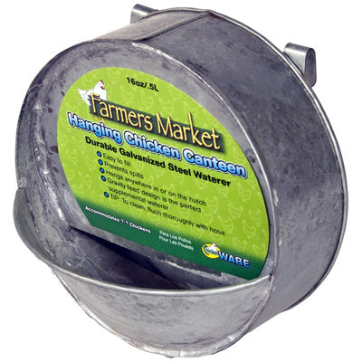 Ware Chicken Hanging Waterer - Silver - 16 oz.