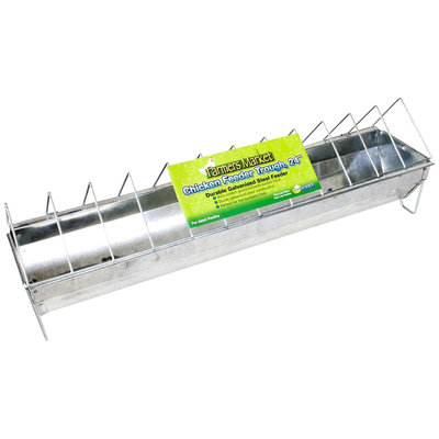 Ware Chicken Trough Feeder - Silver - 24 in.