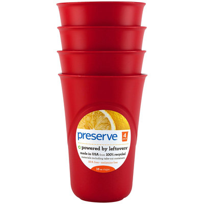 Preserve Everyday Cup, 16oz 4pk, Pepper Red