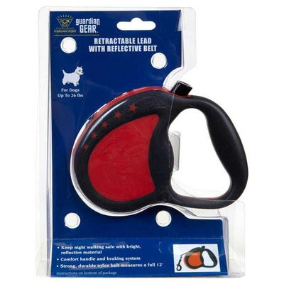 Petedge ZW943 91 83 GG Retractable Ld with Reflective Belt Lrg Red
