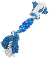 Grriggles Rope n Rubber Bone Dog Toy BLU