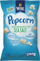 Wise Air Popped Gluten Free Whole Grain 30% Reduce Fat Sea Salt Popcorn