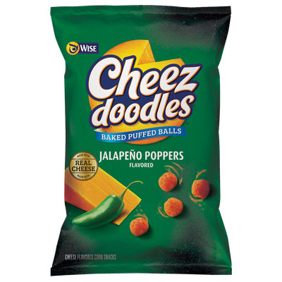 Wise Cheez Doodles Jalapeno Cheddar Poppers Baked Puffed Balls