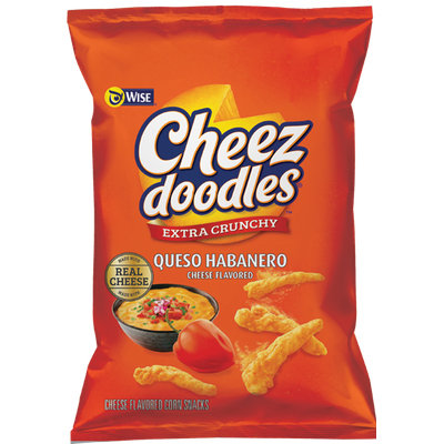 Wise Cheez Doodles Extra Crunchy Queso Habanero Cheese Flavored Corn Snacks