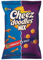 Wise Cheez Doodles Mix Crunchy & Balls Cheese Flavored Corn Snacks