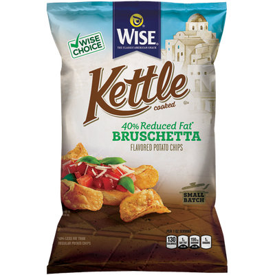 Wise Kettle Cooked Reduced Fat Bruschetta Flavored Potato Chips