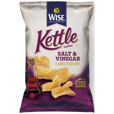 Wise Kettle Cooked Salt & Vinegar Flavored Potato Chips