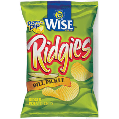 Wise Ridgies Dill Pickle Flavored Ridged Potato Chips