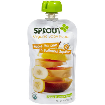 Sprout Stage 2 Fruit & Veggie Blends - Apple Banana & Butternut Squash - 4 oz - 1 ct.