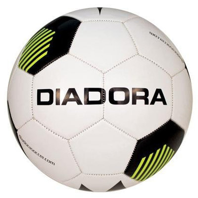 Diadora Evo Soccer Ball, White/Black/Yellow - Size 5