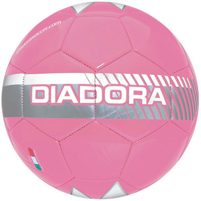 Diadora Fulmine Soccer Ball, Pink/Ch. Gray - Size 3