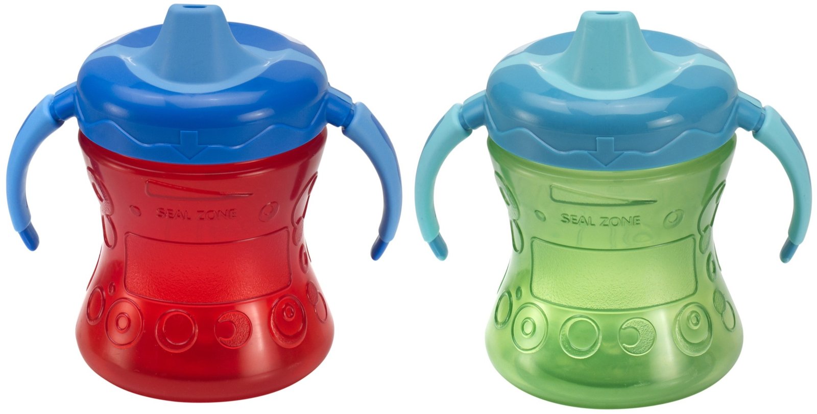 Nuk Gerber Graduates Fun Grips w/ Seal Zone 2-Handle Trainer Soft Spout Sippy - 7 oz - 2 Pk - Boy