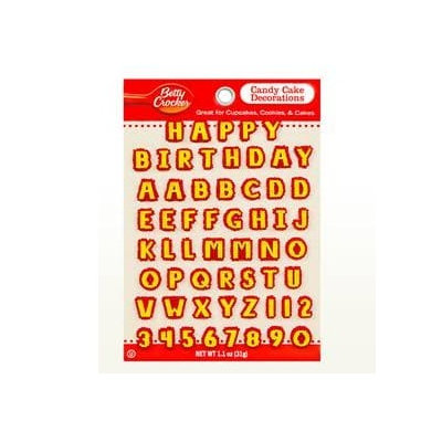 Betty Crocker™ Alphabet Assortment Yellow and Red Candy Card Decoration