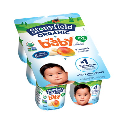 Stonyfield Organic YoBaby Banana / Mango Whole Milk Yogurt