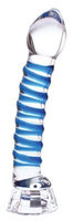 Don Wand Real Tip LED Glass Pleasure Wand, Blue Swirl