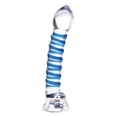 Don Wand Real Tip LED Glass Pleasure Wand, Blue Swirl